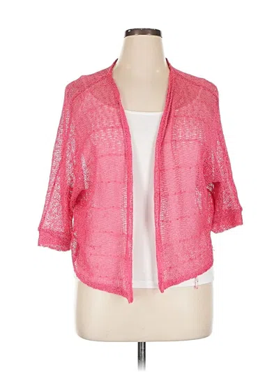 Pre-owned Jones New York Collection Cardigan Sweater In Pink