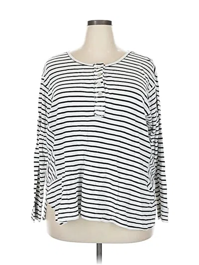 Pre-owned Tribal Long Sleeve Henley Shirt In White