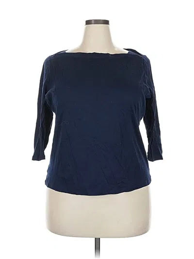 Pre-owned Talbots 3/4 Sleeve T-shirt In Blue