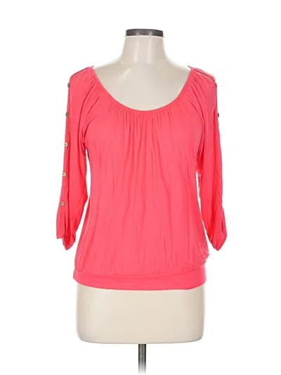 Pre-owned Love Culture 3/4 Sleeve T-shirt In Pink