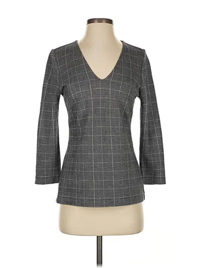 Pre-owned Ann Taylor 3/4 Sleeve Top Gray V Neck Tops