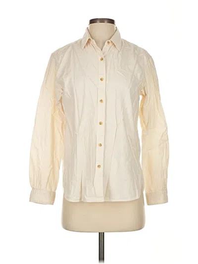 Pre-owned Uniqlo Long Sleeve Button Down Shirt In White