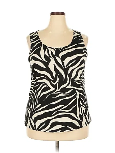 Pre-owned Ellen Tracy Tank Top Ivory Strapless Neckline Tops In White