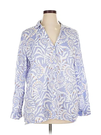 Pre-owned Nicole Miller Long Sleeve Blouse In Blue