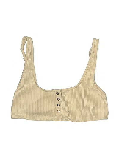 Pre-owned Frankies Bikinis Swimsuit Top Tan Swimwear In Brown