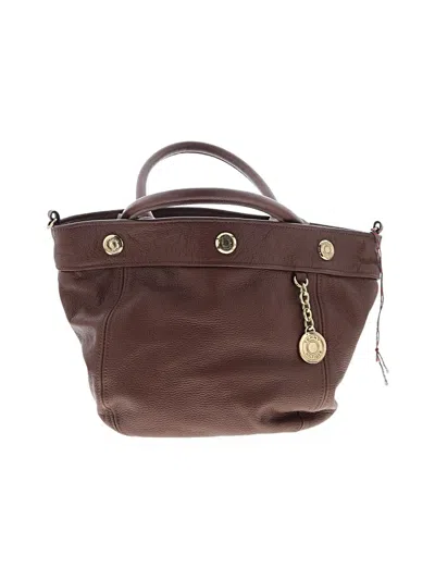 Pre-owned Tommy Hilfiger Satchel In Brown