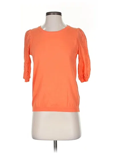 Pre-owned Nanette Lepore 3/4 Sleeve Top Orange Boatneck Tops