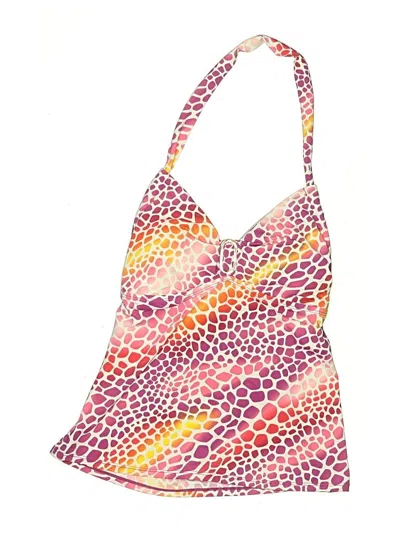 Pre-owned Perry Ellis Swimsuit Top Pink Print Pattern Swimwear