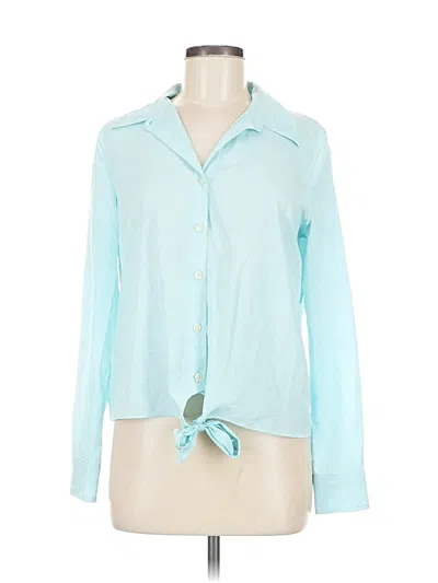 Pre-owned Banana Republic Factory Store Long Sleeve Blouse In Blue