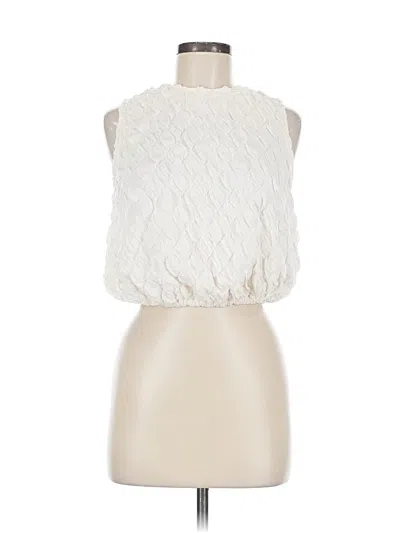 Pre-owned Coin 1804 Sleeveless Blouse In White