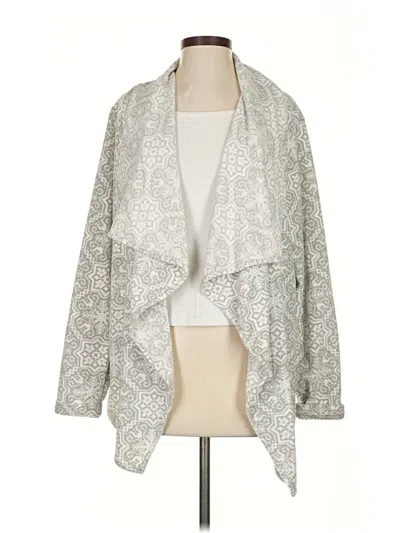 Pre-owned Lands' End Cardigan Sweater In Silver