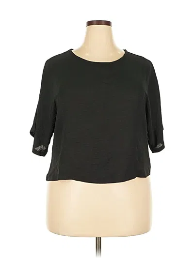 Pre-owned Unbranded 3/4 Sleeve T-shirt In Black