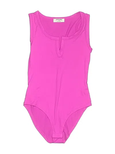 Pre-owned Zenana Bodysuit In Pink