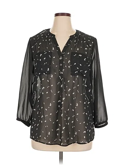 Pre-owned Maurices 3/4 Sleeve Blouse In Black