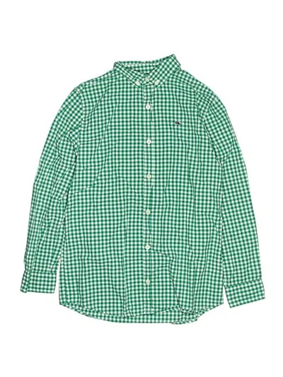 Pre-owned Vineyard Vines Kids' Long Sleeve Button Down Shirt In Green