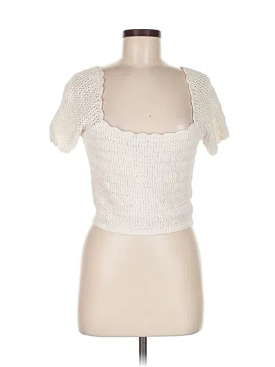 Pre-owned Abercrombie & Fitch Tube Top Ivory Sweetheart Neckline Tops In White