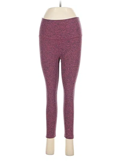 Pre-owned Beyond Yoga Active Pants In Burgundy
