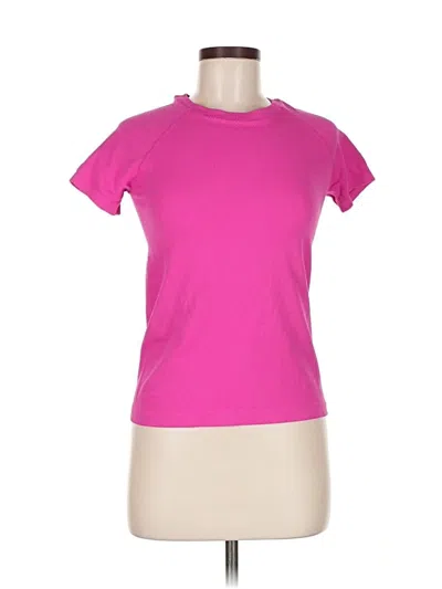 Pre-owned 90 Degree By Reflex Short Sleeve Top Pink Crew Neck Tops