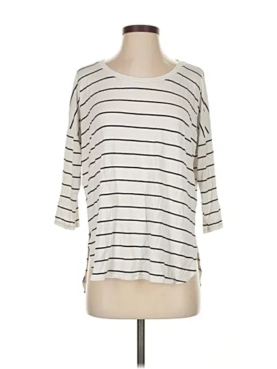 Pre-owned Club Monaco 3/4 Sleeve T-shirt In White