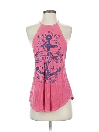 Pre-owned Billabong Tank Top Pink Halter Neckline Tops