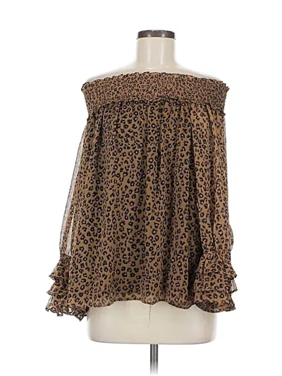 Pre-owned Cece 3/4 Sleeve Blouse In Brown