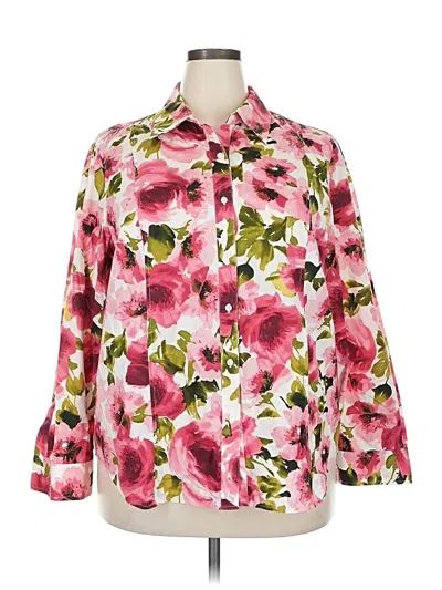 Pre-owned Jones New York 3/4 Sleeve Blouse In Pink