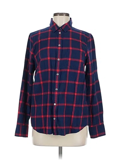 Pre-owned J.crew Factory Store Long Sleeve Button Down Shirt In Blue