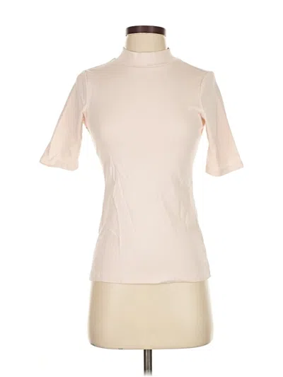 Pre-owned Uniqlo Short Sleeve Turtleneck In White
