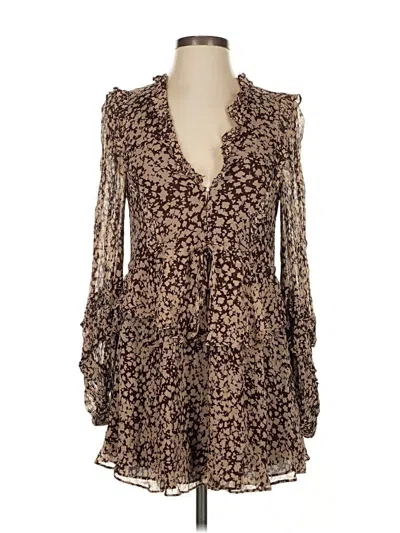 Pre-owned Shona Joy Casual Dress In Brown