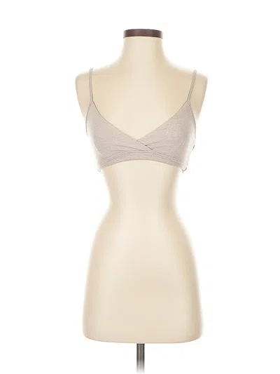 Pre-owned Wellbeing + Beingwell Tank Top Tan Strapless Neckline Tops In Brown