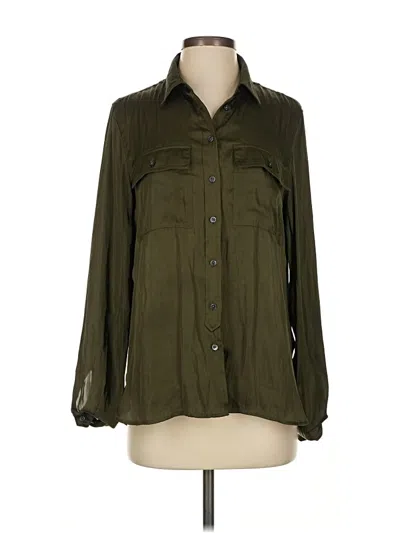 Pre-owned Banana Republic Long Sleeve Blouse In Green