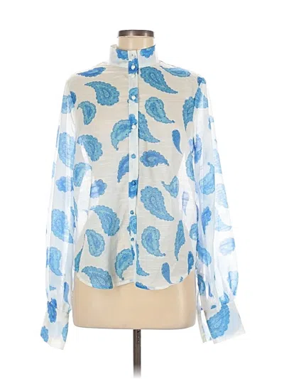 Pre-owned The Sang Long Sleeve Blouse In Blue