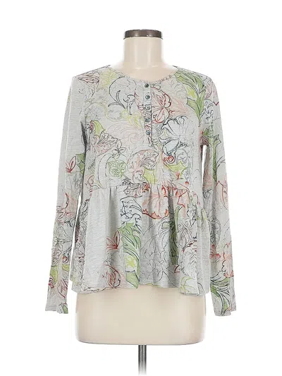 Pre-owned Meadow Rue Long Sleeve Blouse In Gray