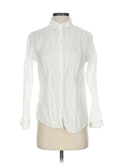 Pre-owned Uniqlo Long Sleeve Button Down Shirt In White