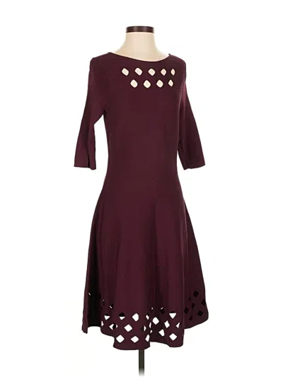 Pre-owned Nic + Zoe Casual Dress In Burgundy