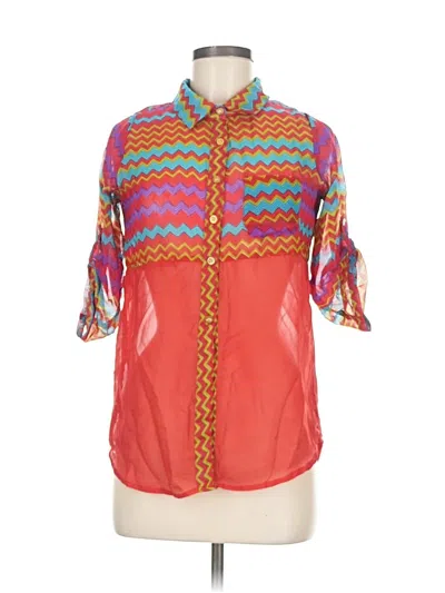 Pre-owned Rebellion 3/4 Sleeve Blouse In Orange