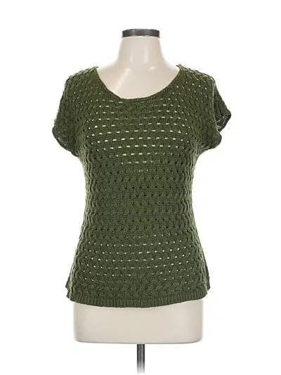 Pre-owned Coldwater Creek Short Sleeve Top Green Scoop Neck Tops