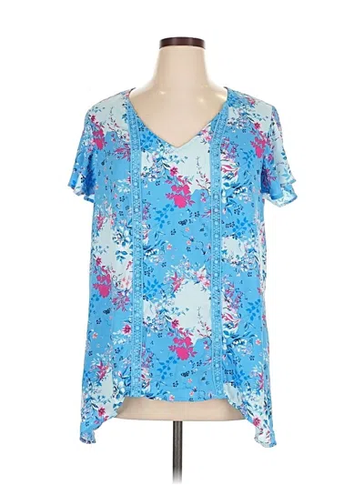 Pre-owned The Pioneer Woman Short Sleeve Blouse In Blue