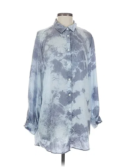 Pre-owned Miss Love Long Sleeve Blouse In Silver