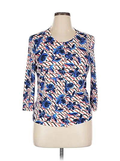 Pre-owned Halogen Cardigan Sweater In Blue