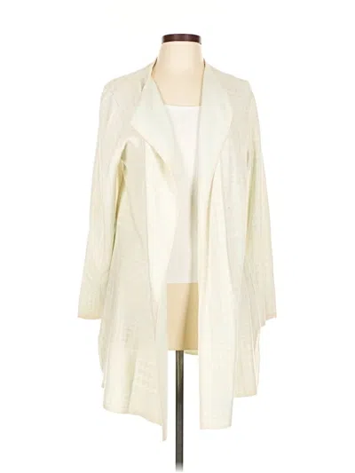 Pre-owned Anne Klein Cardigan Sweater In White
