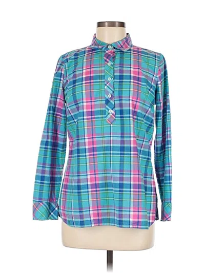 Pre-owned Talbots Long Sleeve Blouse In Blue