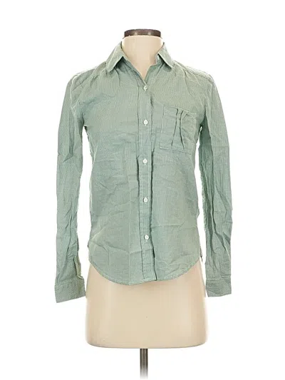 Pre-owned Joie Long Sleeve Button Down Shirt In Green