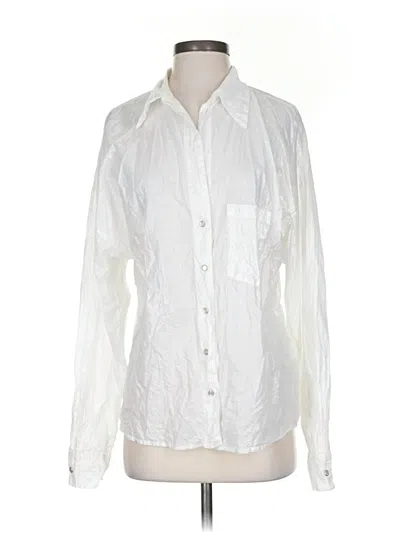 Pre-owned 8pm Long Sleeve Button Down Shirt In White