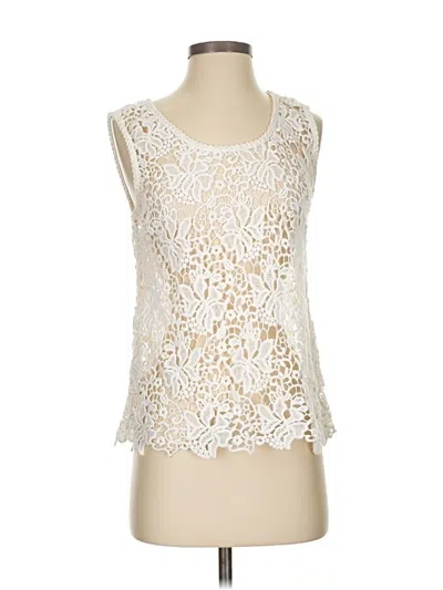 Pre-owned Ann Taylor Loft Sleeveless Blouse In White