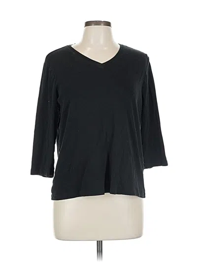 Pre-owned Chico's 3/4 Sleeve T-shirt In Black