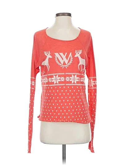 Pre-owned Wildfox Long Sleeve T-shirt In Red