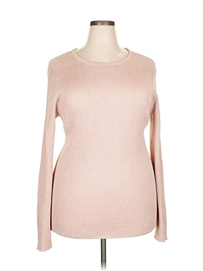 Pre-owned Rachel Roy Collection Long Sleeve Top Pink Boatneck Tops
