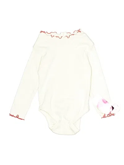 Pre-owned Nanette Lepore Babies' Long Sleeve Onesie In White