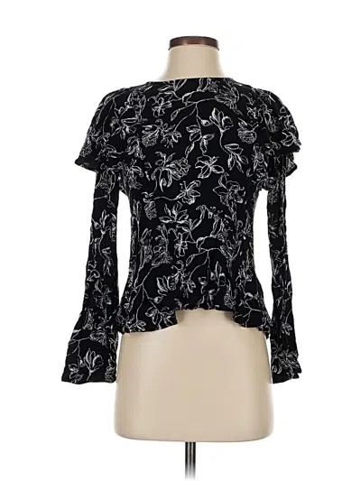 Pre-owned Bp. Long Sleeve Blouse In Black